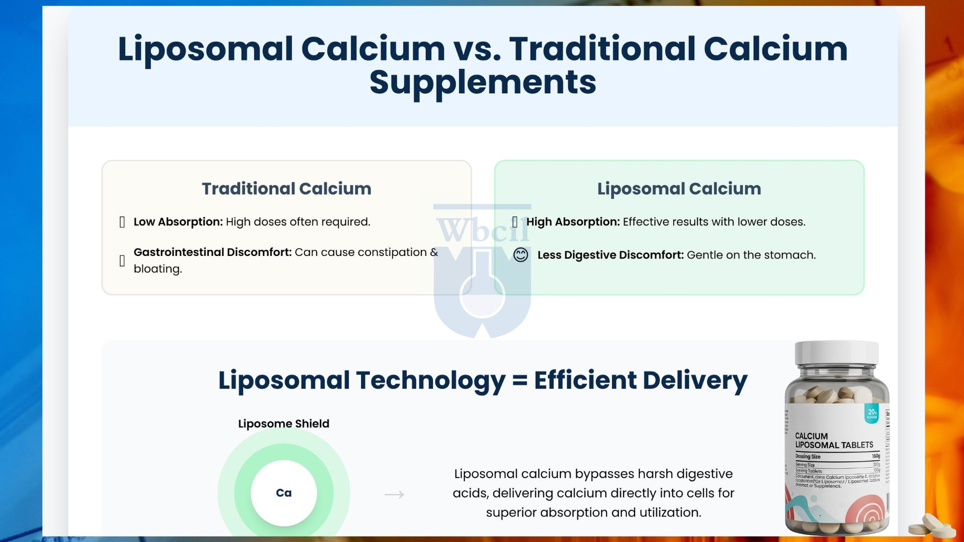 Liposomal calcium tablets