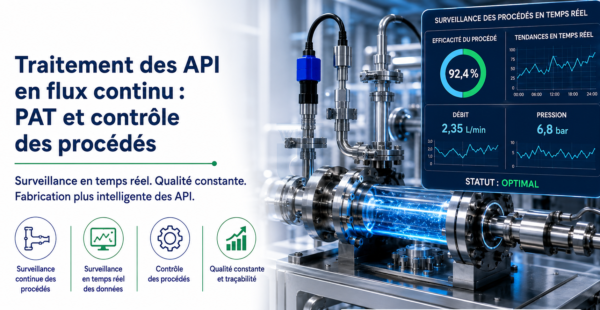 Traitement des API en flux continu, PAT et contrôle des procédés